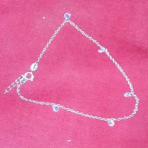 925 sterling silver anklet withSwarovski crystals